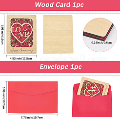 Valentine's Day Wooden Greeting Cards&nbsp;DIY-CP0011-91B