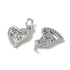 Brass Micro Pave Clear Cubic Zirconia Pendants&nbsp;KK-S367-14B