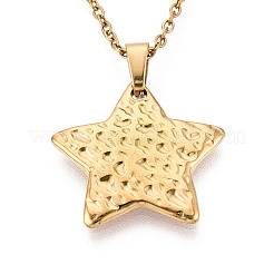 304 Stainless Steel Pendant Necklaces&nbsp;NJEW-T018-45G