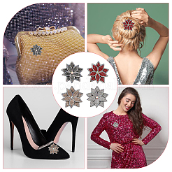 4Pcs 4 Colors Rhinestone with PU Leather Iron/Sew on Appliques&nbsp;DIY-FH0006-99