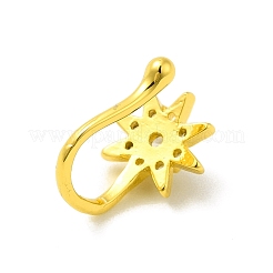 Clear Cubic Zirconia Star Clip on Nose Rings&nbsp;AJEW-F059-14G