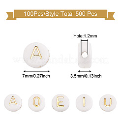 500Pcs 5 Style Plating Acrylic Beads&nbsp;PACR-BY0001-01