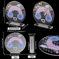 Round Transparent Acrylic Earring Display Organizer Stands&nbsp;EDIS-WH0035-12A