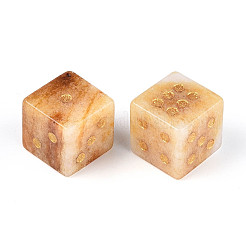 Natural Yellow Jade Carved Cube Dice&nbsp;T144-07H
