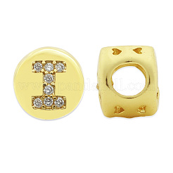 Brass Micro Pave Clear Cubic Zirconia Beads&nbsp;KK-T030-LA843-IX3
