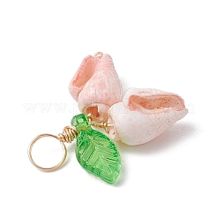 12Pcs 4 Styles Natural Sea Shell Copper Wire Wrapped Pendants&nbsp;PALLOY-JF03611