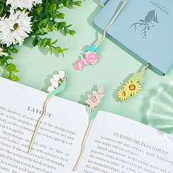 4Pcs 4 Styles Alloy Enamel Bookmarks&nbsp;AJEW-SC0002-91