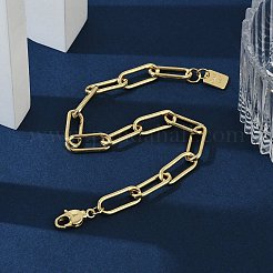 Brass Paperclip Chain Bracelets&nbsp;BJEW-H537-10G