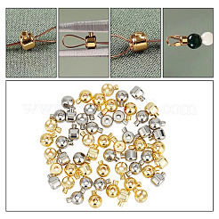 56Pcs 4 Style Brass Crimp Beads&nbsp;KK-AR0003-25