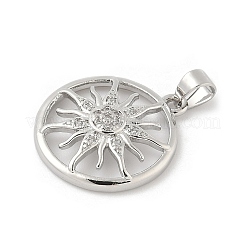 Brass Micro Pave Cubic Zirconia Pendants&nbsp;KK-Z111-01P