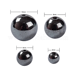 340Pcs 4 Sizes Non-Magnetic Synthetic Hematite Beads Strands&nbsp;G-LS0001-16