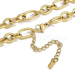 304 Stainless Steel Lock Pendant Figaro Chain Necklaces&nbsp;NJEW-I129-02G