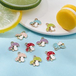 10Pcs 5 Colors Autumn Theme Alloy Enamel Pendants&nbsp;ENAM-YW0002-79