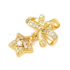 Brass Micro Pave Clear Cubic Zirconia Pendants&nbsp;CU-CBABDE1-06G