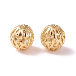 Brass Hollow Round Beads&nbsp;LS-KK-P226-17CG