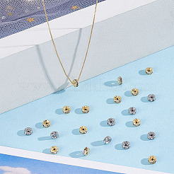 60Pcs 2 Colors 316 Surgical Stainless Steel Rhinestone Spacer Beads&nbsp;STAS-HY0002-08