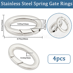 4Pcs Stainless Steel Spring Gate Rings&nbsp;STAS-BBC0005-74