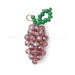 Handmade Glass Beaded Grape Pendants&nbsp;PALLOY-MZ00489