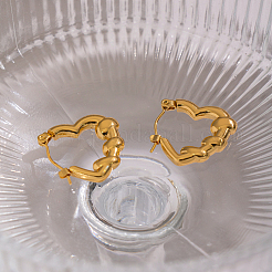 Twist with Heart 304 Stainless Steel Hoop Earrings&nbsp;ST5179