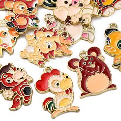 12Pcs 12 Styles Alloy Enamel Pendants&nbsp;ENAM-FP0001-88