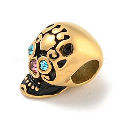 304 Stainless Steel Rhinestone European Beads&nbsp;STAS-U005-10G