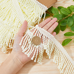 10.5 Yards Polyester Tassel Lace Ribbon&nbsp;OCOR-WH0082-106