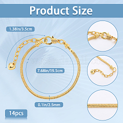 14Pcs Brass European Style Bracelet Making&nbsp;MAK-SP0001-02