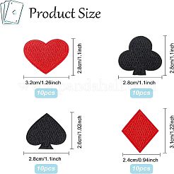 40Pcs 4 Style Computerized Embroidery Cloth Self-adhesive Patches&nbsp;DIY-FG0002-83