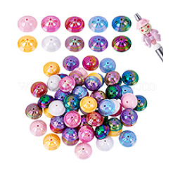 60Pcs 10 Colors UV Plating Opaque Acrylic Beads&nbsp;FIND-PH0026-82