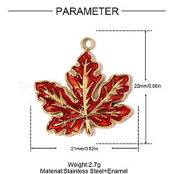 304 Stainless Steel Enamel Pendants&nbsp;STAS-OY008-59G-02