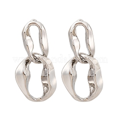 Nuggets Brass Dangle Stud Earrings&nbsp;EJEW-R025-13P