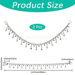 2Pcs Alloy Rhinestone Shoe Decoration Chain&nbsp;AJEW-CP0006-46