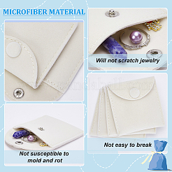 Velvet Jewelry Flap Pouches with Snap Button&nbsp;TP-WH0007-10A