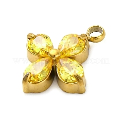 304 Stainless Steel Micro Pave Cubic Zirconia Pendants&nbsp;LS-STAS-U042-06G-04