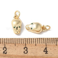 Brass Micro Pave Clear Cubic Zirconia Pendants&nbsp;KK-Q031-18G