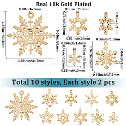20Pcs 10 Styles 304 & 201 Stainless Steel Pendants&nbsp;STAS-SC0010-69