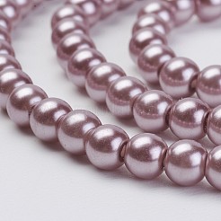 Eco-Friendly Dyed Glass Pearl Beads Strands&nbsp;HY-A008-5mm-RB085