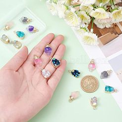 16Pcs 8 Color Druzy Resin Pendants&nbsp;RESI-FH0001-36