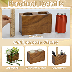 2 Holes Walnut Pen Holder&nbsp;AJEW-WH0459-58
