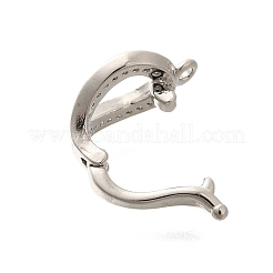 Rack Plating Brass Micro Pave Clear Cubic Zirconia Fold Over Clasps&nbsp;KK-H508-03P