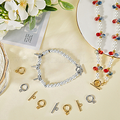 30Sets 2 Colors 304 Stainless Steel Toggle Clasps&nbsp;STAS-SC0021-29