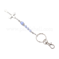 Cross Gemstone & Alloy Pendant Keychains&nbsp;KEYC-JKC01449