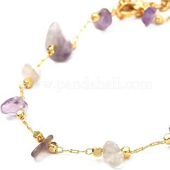10Pcs Natural Mixed Gemstone Chip Beaded Anklets Set&nbsp;AJEW-PH0004-76