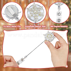 1 Set Snowflake Badge Reel&nbsp;AJEW-FH0003-69