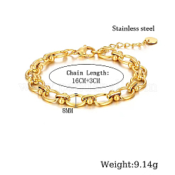 304 Stainless Steel Cable Chain Bracelets for Women&nbsp;CF3254-1