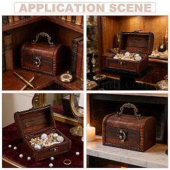 Retro Rectangle Wooden Storage Treasure Chests for Trinkets&nbsp;AJEW-WH0871-84A