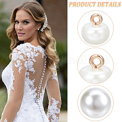 100Pcs Resin Imitation Pearl Buttons&nbsp;BUTT-CY0001-05