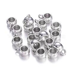Rondelle Antique Silver Plated Tibetan Silver Tube Bails&nbsp;X-LFH20002Y