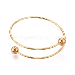 Adjustable Ion Plating(IP) 304 Stainless Steel Wire Cuff Bangle Making&nbsp;MAK-WH20002-01A-G