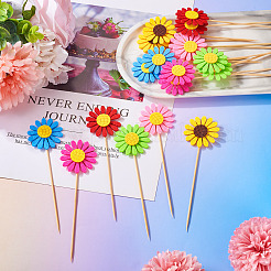 Wood with Paper Cake Toppers&nbsp;AJEW-TAC0035-11A